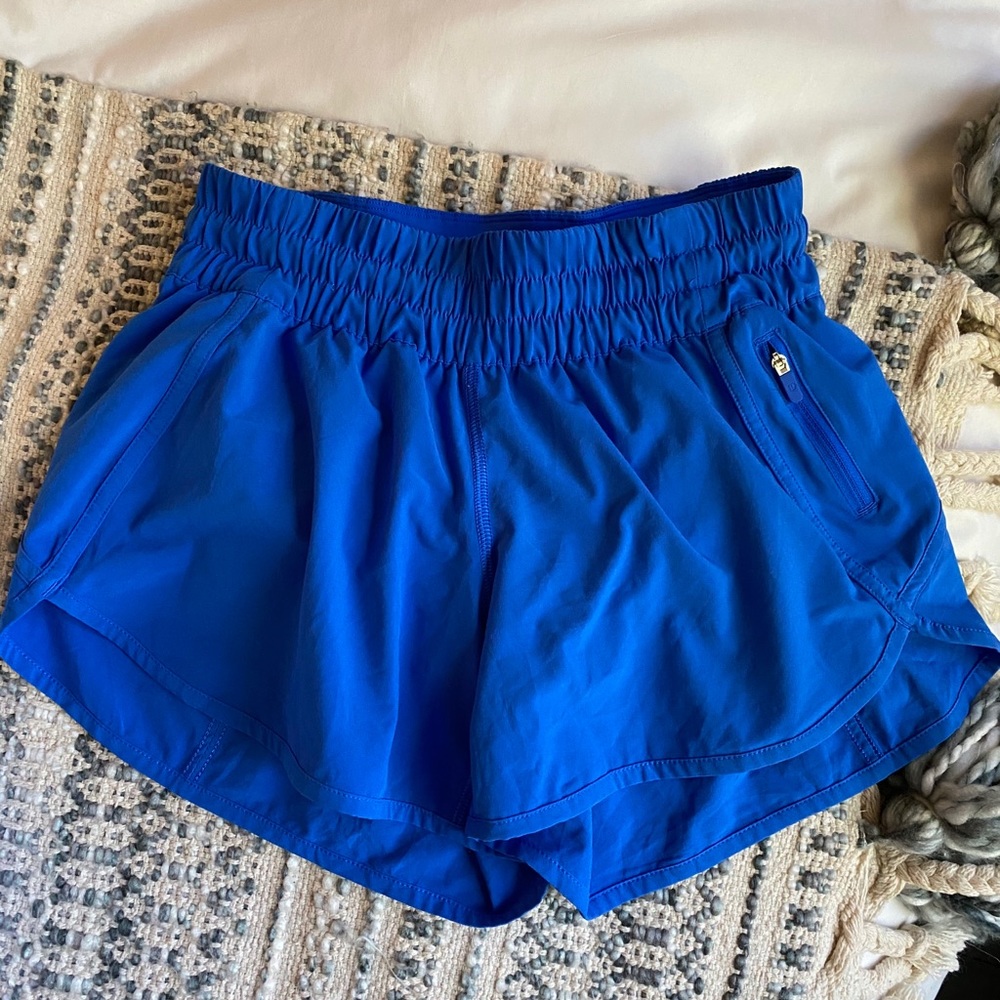 Cobalt blue lulu lemon tracker shorts